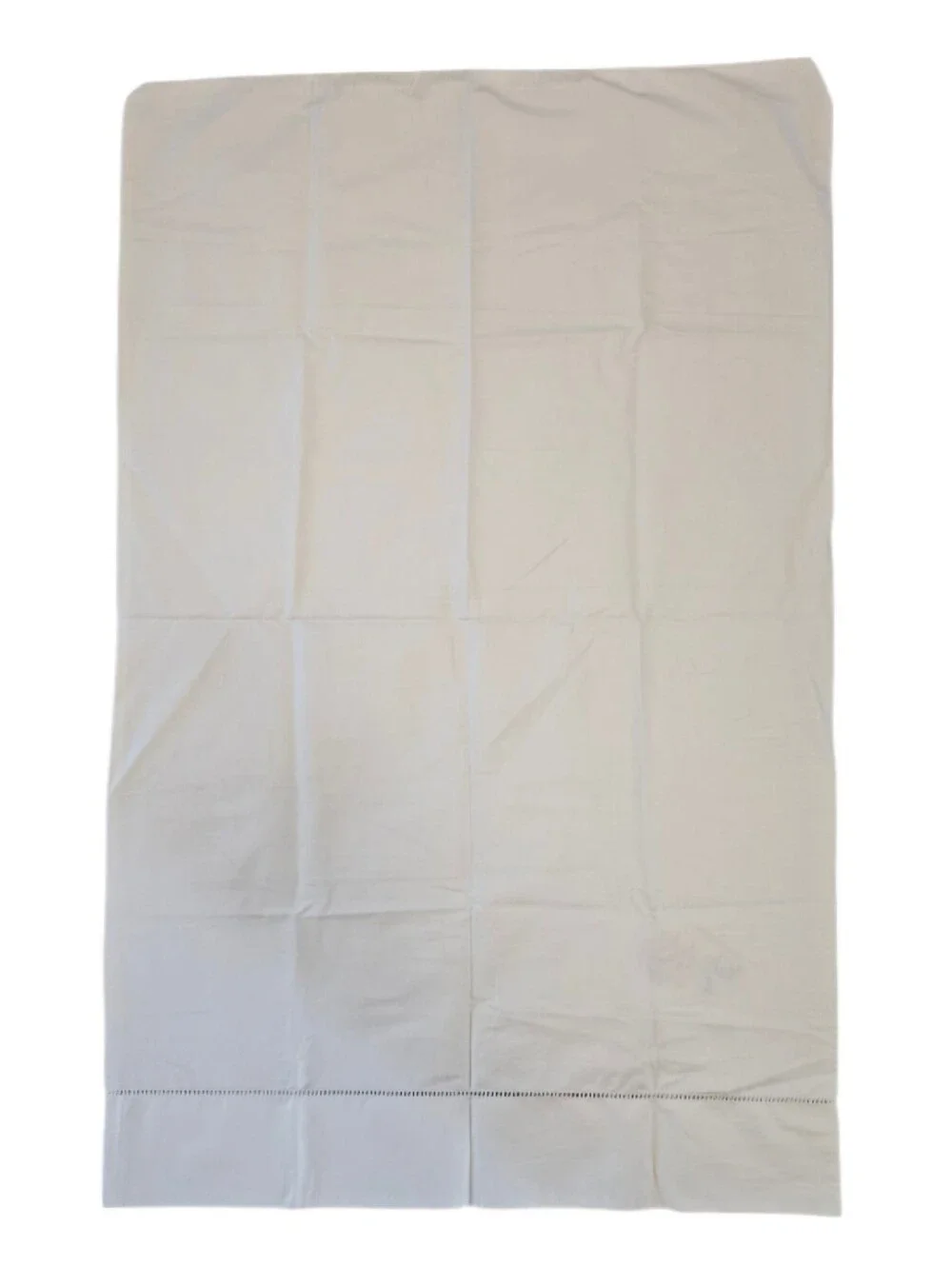 Vintage White Penny's Floral Hand Embroidered Pillow Case Unfinished